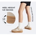 thumbnail image 6 of LUCKY STEP Womens Platform Fashion Sneakers Thick Sole Suede Faux Leather Casual Shoes,Beige, 6 of 11