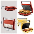 thumbnail image 5 of 3-in-1 Electric Indoor Grill & Panini Press, Non-Stick Cooking Plates, 180-Degree Open Gourmet Sandwich Maker, Floating Hinge Design with Grease Tray, 5 of 7