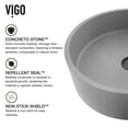 thumbnail image 5 of VIGO Palermo Gothic Gray Concreto Stone 15 in. L x 15 in. W x 5 in. H Round Vessel Bathroom Sink, 5 of 8