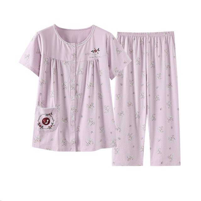 REDHOTYPE Fashion Print Pyjama Set Femmes 100% Coton Casual Home Pyjamas Plus Size Cool Short Sleeves M-XXXL Homewear
