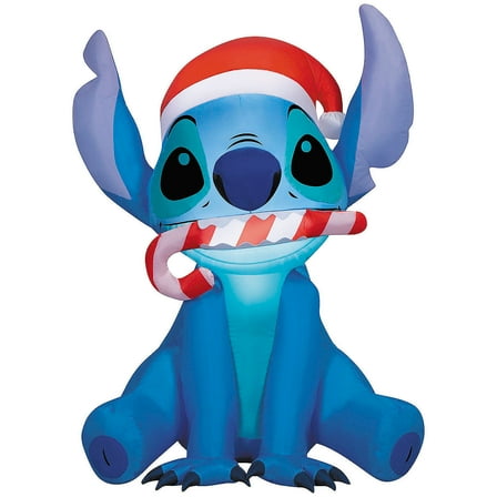 Disney Stitch with Santa Hat Christmas Costume Inflatable - Blue 3 Ft