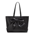 thumbnail image 5 of Faraee Leather Tote Bag for Women Large Capacity Shoulder Handbags Bowknot Fashion Top Handle Satchel with Compartments Black, 5 of 9
