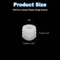 thumbnail image 2 of Uxcell 100Pack 0.32"x0.3" Hinge Dowels, Plastic Dowel Insert with Threaded for Cabinet Door Hinges Furniture Connections, White, 2 of 6