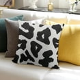 thumbnail image 3 of BANET  Pillow Covers , Soft Short Plush Pillowcase with Zipper, Black and White Animal Cow Print Cushion Case for Couch Sofa Bed Chair Car 12x12in, 3 of 5