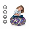 thumbnail image 2 of Puzzle Print Storage Toy Bag Chair, Continuous Retro Pattern with Abstract Vivid Hobby Themed Motif Design Art, Stuffed Animal Organizer Washable Bag, Large Size, Multicolor, by Ambesonne, 2 of 3