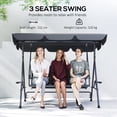 thumbnail image 4 of Outsunny 3-Seat Porch Swing with Canopy Outdoor Swing Chair w/ Rattan Seat, 4 of 10