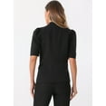 thumbnail image 3 of DARING DIVA Women's Lapel Collar Buttoned Summer Office Jacket L Black, 3 of 6