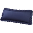 thumbnail image 1 of PiccoCasa Microfiber Ruffle Body Pillowcases with Envelope Navy Blue 20"x54", 1 of 7