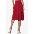thumbnail image 2 of Women's PLUS Simple Foldover Stretch A-Line Flared Knee Length Skirt Comfy Stylish, 2 of 7