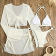 thumbnail image 5 of Erwazi Women's 4 Piece Drawstring Bikini Swimsuit Set Cover Up Skirt&Top Beach Summer Bathing Suit, 5 of 7