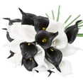 thumbnail image 3 of Morttic 24PCS Artificial Flowers Fake Calla Lily Flowers Real Touch Calla Lily Faux Flowers Arrangement Bouquet for Home Garden Party Wedding Bouquet Centerpieces Decoration (White and Black), 3 of 14