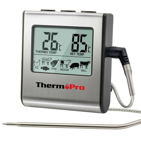 TP16 Digital Roasting Thermometer Thermometer with Timer for BBQ, Grill, Smoker