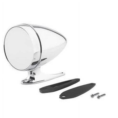 Scott Drake C5RZ-17696-AL Chrome Bullet Mirror With Long Base And Standard Glass