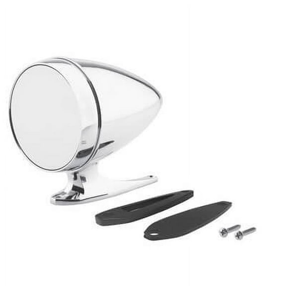 Scott Drake C5RZ-17696-AL Chrome Bullet Mirror With Long Base And Standard Glass