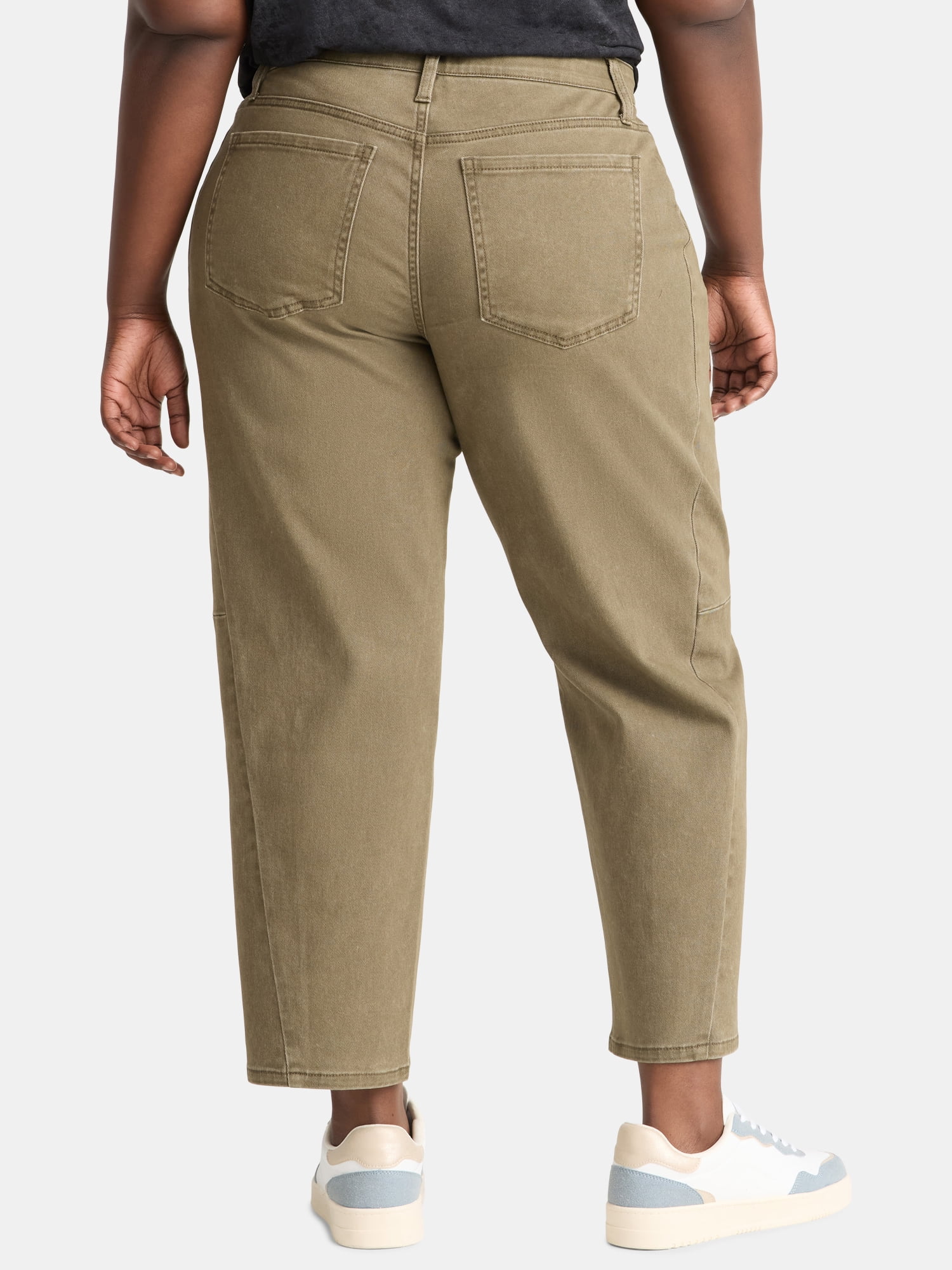 Terra & Sky Women's Plus High Rise Barrel Jeans, 28" Inseam, Sizes 16W-24W
