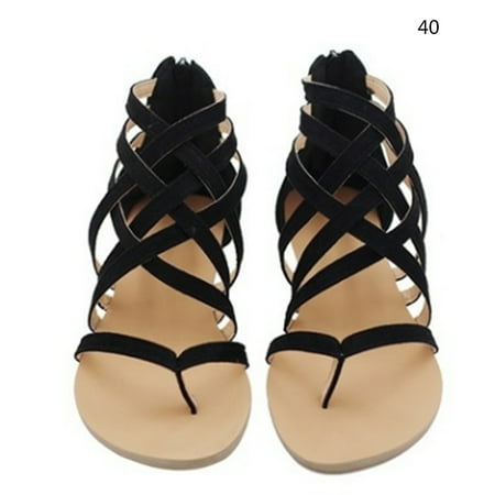 

Notime Women Flat Sandals Cross Straps Open Toe Breathable Casual Shoes for Summer