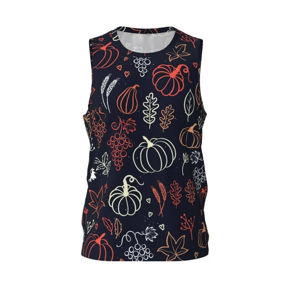 Easygdp Thanksgiving Men's Mesh Basketball Jersey Quick Drying Sleeveless Shirts Fitted Muscle Tank Tops Sport Round Neck T-Shirt - Small