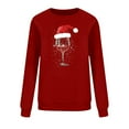 thumbnail image 4 of YUGYXL Women's Christmas Red Wine Glass Print Round Neck Sweatshirt Ugly Christmas Shirt Wine S, 4 of 6