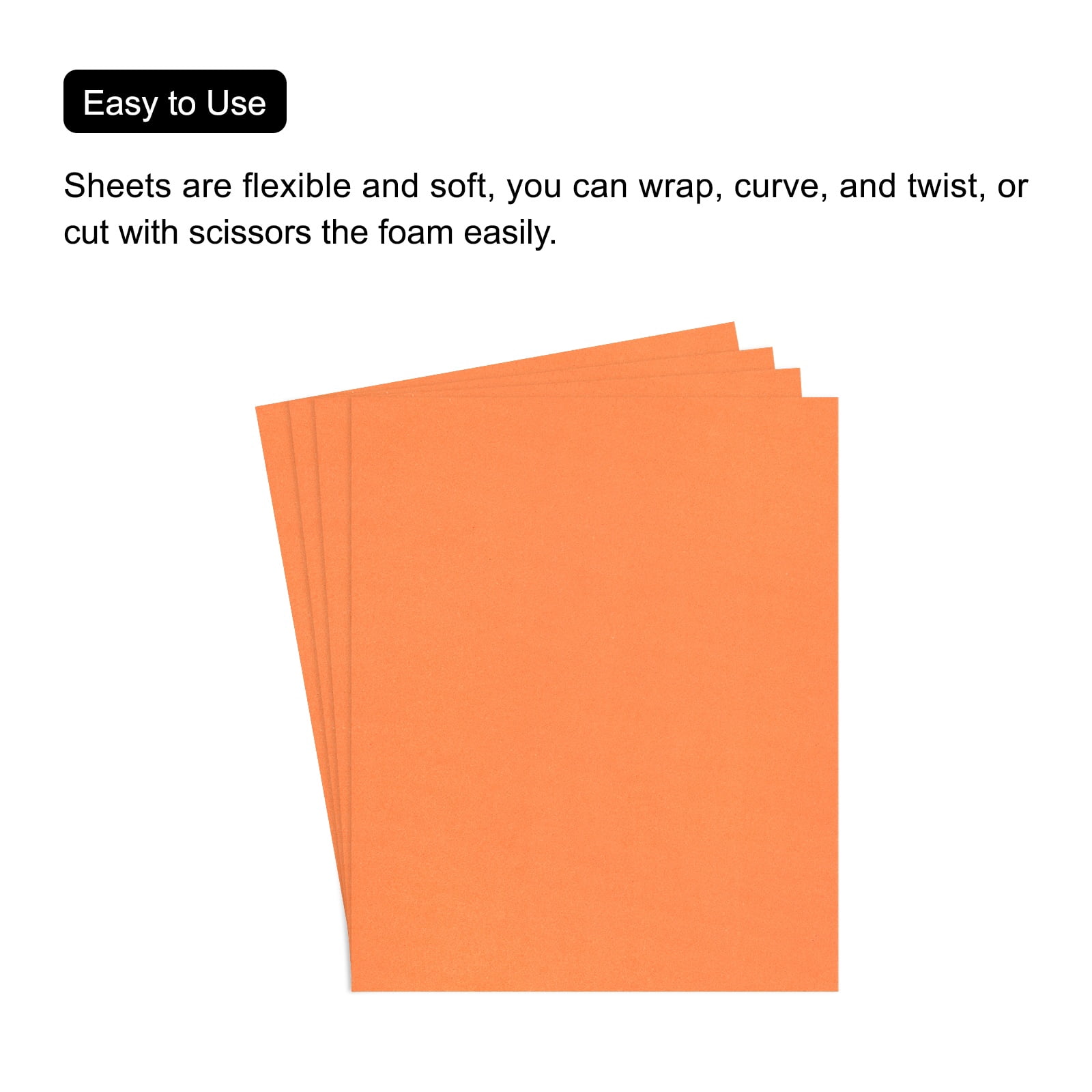 Uxcell EVA Foam Sheets Orange 39.4 Inch x 39.4 Inch 2mm Thick Crafts Foam Sheets for Costumes, Arts and Crafts Projects Pack of 1