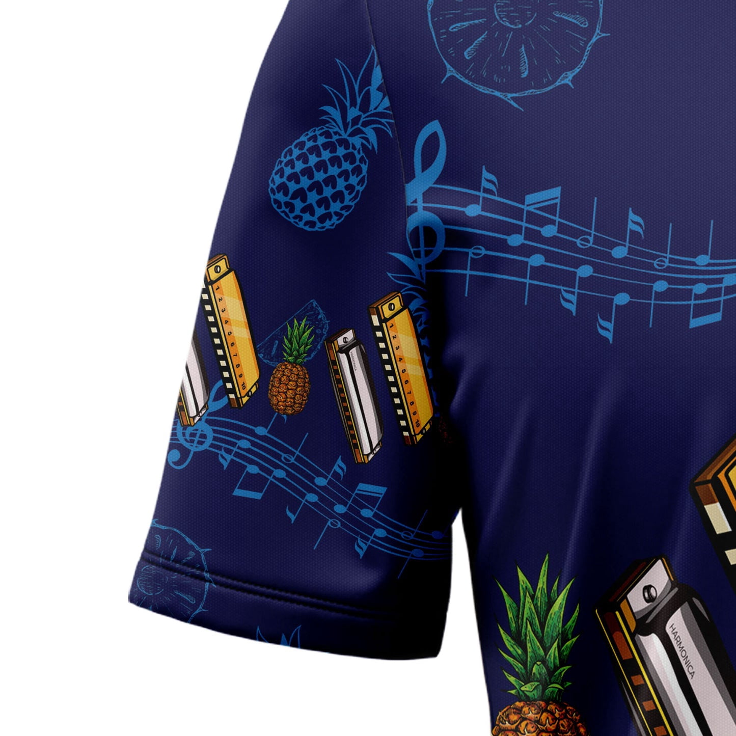 Harmonica Musical Instrument Aloha Hawaiian Shirt