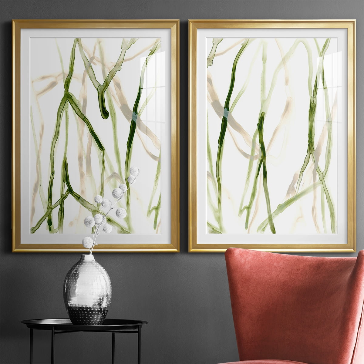 Wexford Home Runnel VII Premium Framed Print, 26.5" x 36.5" - Ready to Hang, Gold (Set of 2)