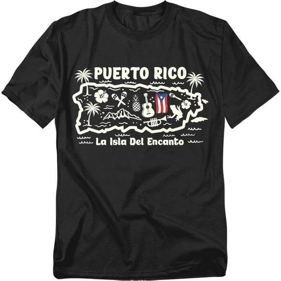 Puerto Rico Fun Map Unisex Graphic Tee For Men & Women