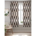 thumbnail image 2 of Brown Aztecs Curtains 72 Inch Length,Sheer Curtains for Bedroom Living Room Window Abstract Southwest Geometric Vintage Tribal Rod Pocket Drapes Kitchen Curtains Small Half Window 52"x72" 2 Panels, 2 of 7