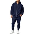 thumbnail image 2 of HAJWOH Sweatsuits for Mens Full Zip Drawstring Casual Hooded and sweatpants with Pockets Running Jogging Sport Comfort Suit, 2 of 5