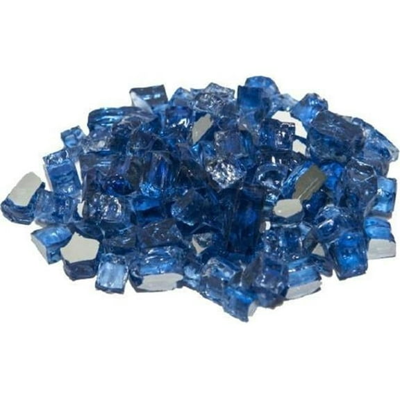 Dagan TG-DIABLUE 0.25 in. Reflective Fire Glass, Dark Blue