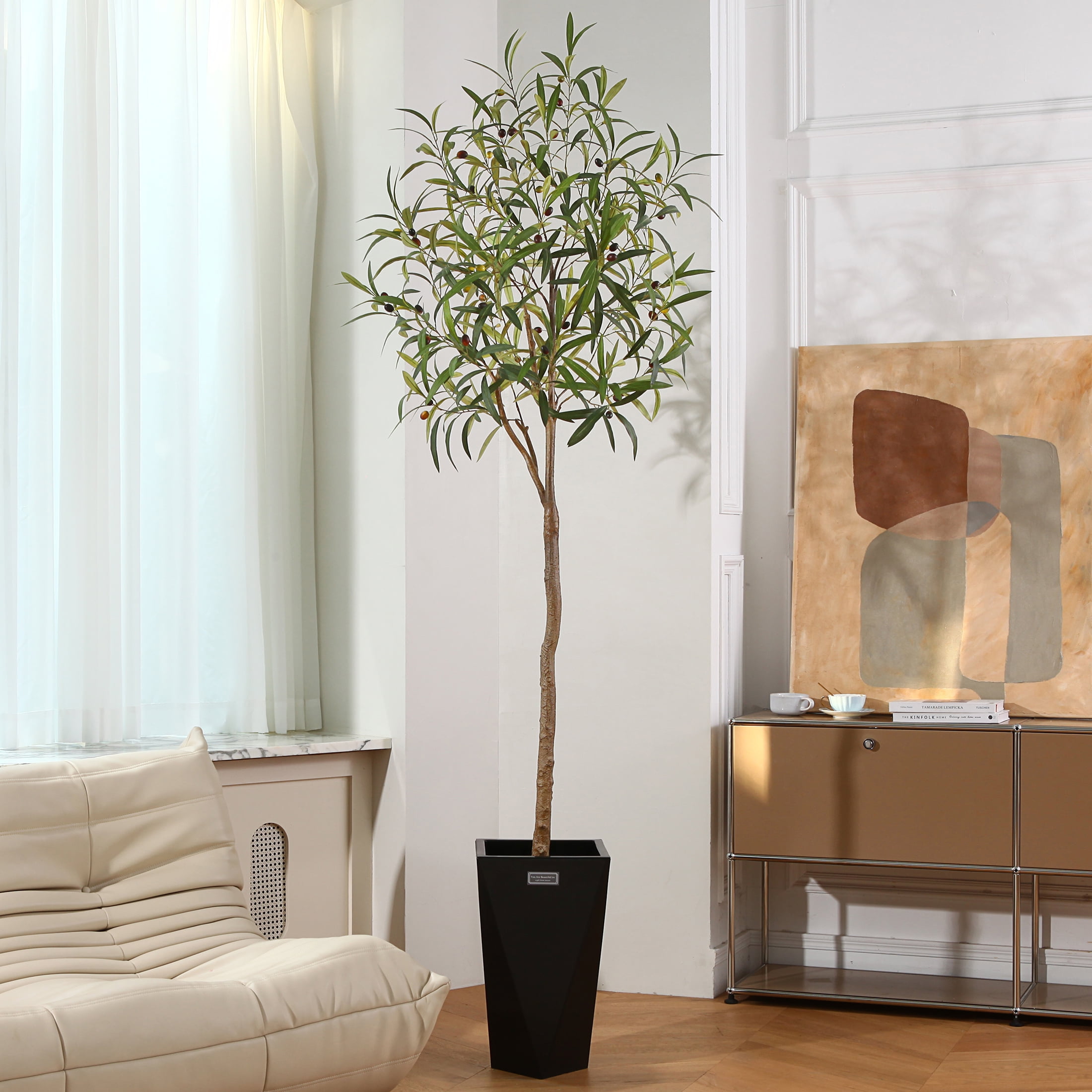 DR.Planzen Artificial Olive Plants 7FT Tall Fake Olive Plants Large