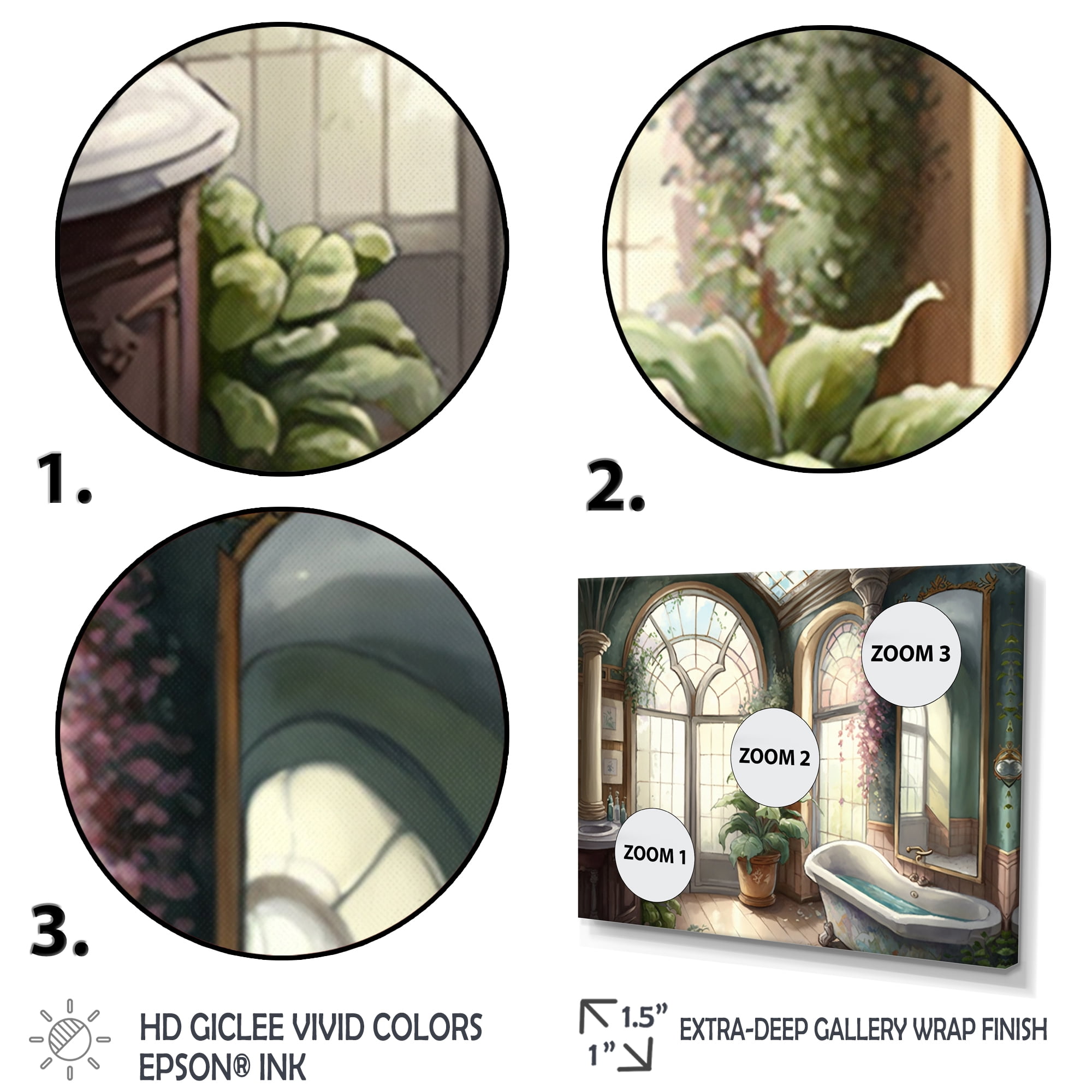 Designart Victorian Bathroom I Canvas Wall Art