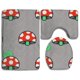 thumbnail image 1 of ABPHQTO Hongos y caracoles Juego de alfombras de baño de 3 piezas Alfombra de baño Alfombra de contorno y tapa de inodoro, 1 of 2