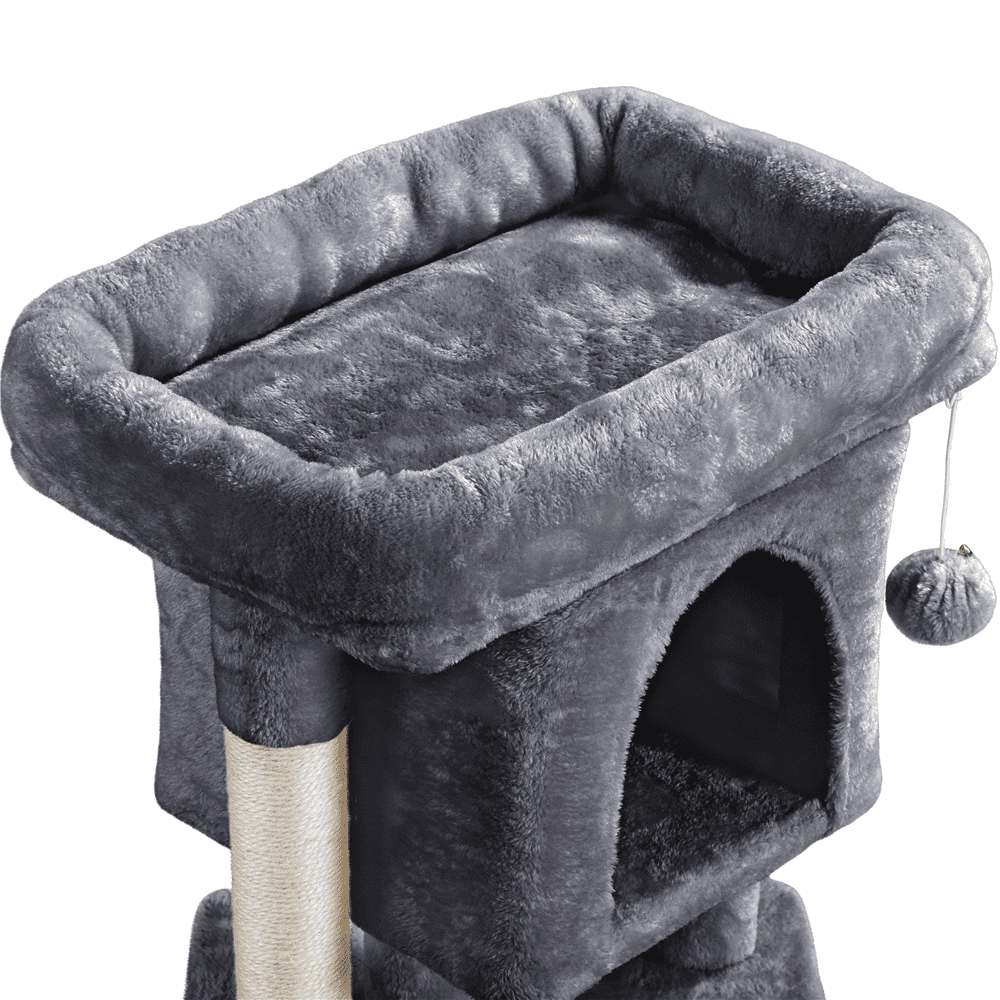 Renwick 23in 2-Level Cat Tree Condo with Scratch Posts, Dark Gray