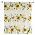thumbnail image 2 of Sunflower Semi Sheer Curtains Drapes for Living Room, Bedroom, French Doors Window 96 Inches Long, Vintage Beige Bee Farm Botanical Flower Rod Pocket Chiffon Curtain Drapery Voile Draperies Panel, 2 of 6