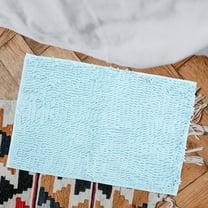 WHAMVOX 1Set Sky-Blue Polyester Rectangular Non Slip Bath Rug for Bathroom Decor