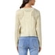 thumbnail image 3 of SUÉTER DE PUNTO DE MANGA LARGA CON BOTONES PARA MUJERES INSPIRE CHIC, CON ESCOTE EN V Y CROPPED, M BEIGE, 3 of 6