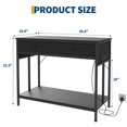 thumbnail image 4 of Aquarium Stand Table with Power Outlet, Metal Frame Fish Tank Stand with Storage Drawers, Double Turtle Reptile Terrariums Tank Stand, Black, 4 of 7