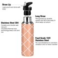 thumbnail image 3 of Water Bottles 20oz Straw Lid Wide Mouth Stainless Steel for School Sport Travel Orange Block, 3 of 9