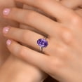 thumbnail image 4 of Gem Stone King 900 Platinum Purple Amethyst Solitaire Engagement Ring for Women | 3.20 Cttw | Oval 11X9MM | Gemstone February Birthstone | Size 6, 4 of 6