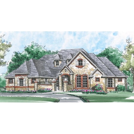 015-712: Country Traditional 5 Bed, 6 Bath Luxury Home Plan, 7868 Sq Ft: Full Blueprints with License to Build by Home Plan Marketplace - Lesuto