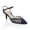 Navy, variant on XYD Women Pointed Toe Caged Straps Pumps Ankle Strap Low Kitten Heels Chic Dating Work Sandals Shoes Size 7 Yellow