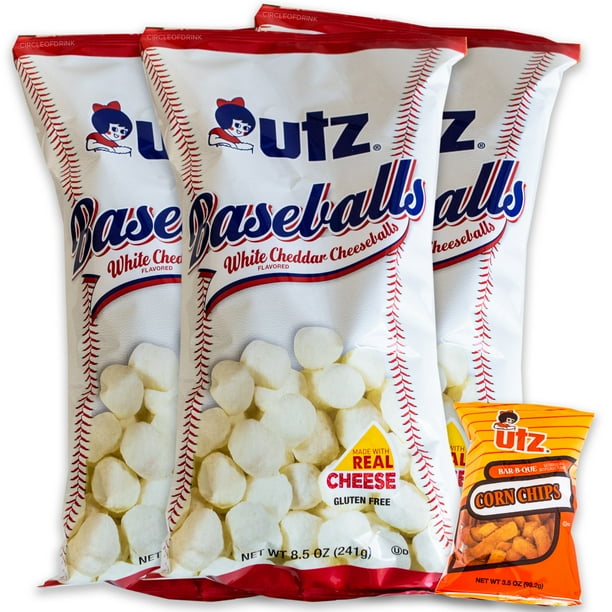 Utz Baseballs White Cheddar Cheese Balls (3, 8.5oz bags) Variety Pack