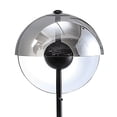 thumbnail image 3 of 24 Inch Table Lamp, Accent Round Orb Glass Metal Shade, Black, 3 of 8