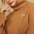 thumbnail image 3 of SmartBy Animal Brooch Sparkling Rhinestones Faux Pearl Bee Design Clothes Pin Anti-oxidation Jewelry Clothing Accessories, 3 of 7