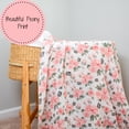 thumbnail image 2 of LollyBanks Muslin Swaddle Blankets for Girls, Large 47 x 47 Inches Soft Swaddles for Newborns, 100% Cotton Breathable and Lightweight Baby Blanket, Baby Essentials, Registry (Pink Peony Print), 2 of 6