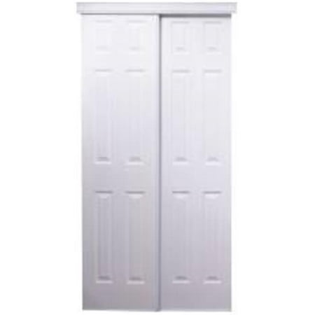 HOME DECOR INNOVATIONS 106 SERIES 6-PANEL DESIGN BYPASS DOOR, WHITE, 72X80