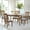 Medium Brown/Gray Fabric, variant on Dining Table Set for 4, Classic Style Solid Wood Warm Chairs w Extendable Rectangular Table, Kitchen Room Set, Espresso Color w PU Leather Fabric