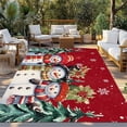 thumbnail image 3 of Outdoor Rug 6x9 ft Red Christmas Snowmen Waterproof Outdoor Patio Rug Mat Non Slip Outside Area Rugs Carpet for RV,Camping,Porch,Deck,Pool,Balconybackyard,Winter White Snowflakes, 3 of 9