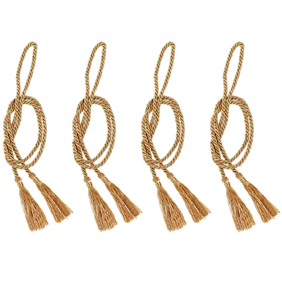 Sunnydaze Indoor/Outdoor Decorative Window Curtain Rope Tassel Tiebacks - 42.5" - Copper - 4pc