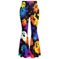 thumbnail image 4 of Leidass Women's Halloween Flare Leggings Black Cat Pumpkin Print High Waist Buttery Soft Bell Bottom Yoga Pants Red XL, 4 of 6